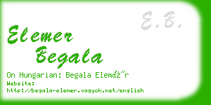 elemer begala business card